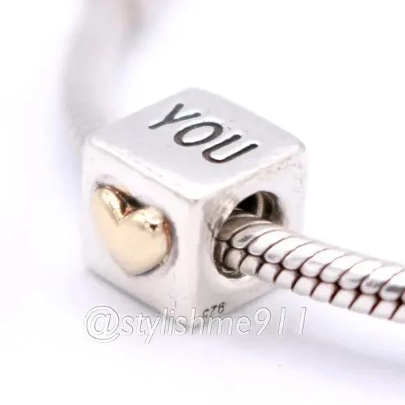 Authentic PANDORA I Love You Charm with 14K Gold - 790200